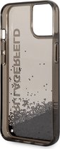 iPhone 14 Backcase hoesje - Karl Lagerfeld - Effen Zwart - Silicone