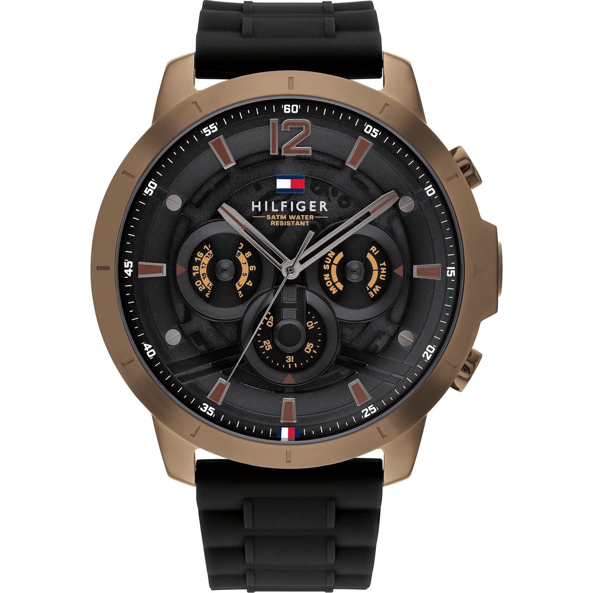 Tommy Hilfiger Luca 1710491 Horloge - Roségoud - Zwart - Ø 50 mm