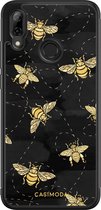Casimoda® telefoonhoesje - Geschikt voor Huawei P Smart (2019) - Bee Yourself - Zwart TPU hoesje - Backcover - Zwart - Geen opdruk