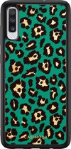 Casimoda® hoesje - Geschikt voor Samsung Galaxy A70 - Luipaard Groen - Zwart TPU Backcover - Luipaardprint - Groen