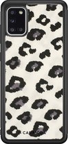 Casimoda® hoesje - Geschikt voor Samsung Galaxy A31 - Sweet Leo - Zwart TPU Backcover - Luipaardprint - Bruin/beige