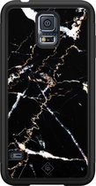 Casimoda® hoesje - Geschikt voor Samsung Galaxy S5 - Marmer Zwart - Zwart TPU Backcover - Marmer - Zwart