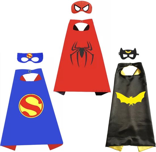 Superhelden Set Van 3 - Verkleedkleding - Verkleedpak - Verkleedkleren Jongen - Carnaval - Verkleedkleren Meisje - Kostuum - Halloween kostuum
