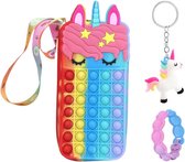 Speelgoed 3 jaar - Fidget Toys - 3-Pack - Fidget speelgoed - Unicorn - Fidget Toys pakket - Tasje 21 x 9 x 4 cm - Eenhoorn - Eenhoorn tasje - Unicorn tasje - armbandje - sleutelhanger - multi