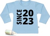 Baby t Shirt Since 2023 - Blauw - Lange mouw - Maat 50/56