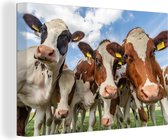 Toile - Vaches - Vache - Animaux - Nature - Marron - Peintures sur toile - 120x80 cm - Décoration Chambre