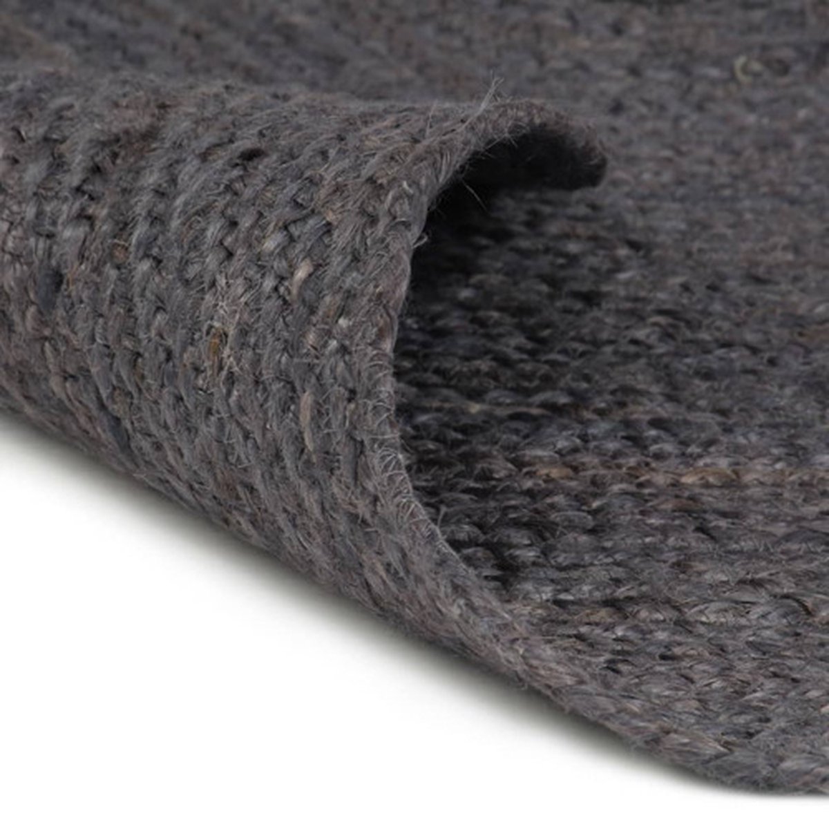 vidaXL - Vloerkleed - handgemaakt - rond - 180 - cm - jute - donkergrijs