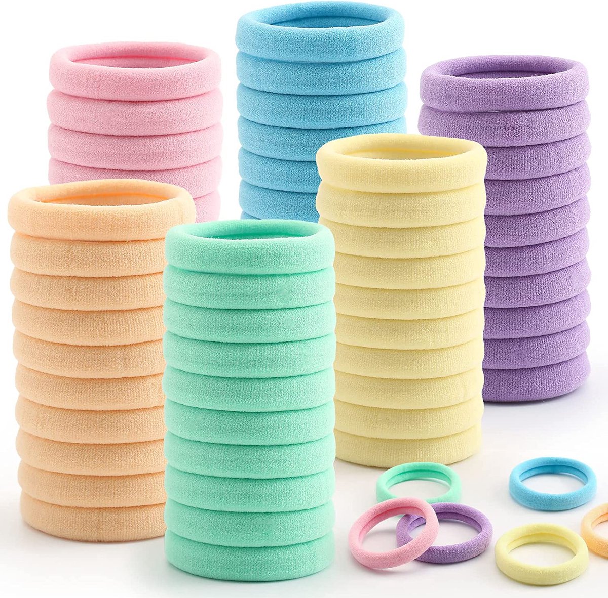 Kisvic Haargummi, 12 Stück Haargummis Damen Mehrfarbigen, Mode Geflochtene Hair Ties, Elastische Haarbänder für Frauen/Mädchen/Kinder,Dickes und Lockiges Haar