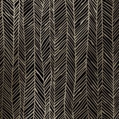 Inpakpapier Kerst Herringbone Black Gold- Breedte 40 cm - 100m lang