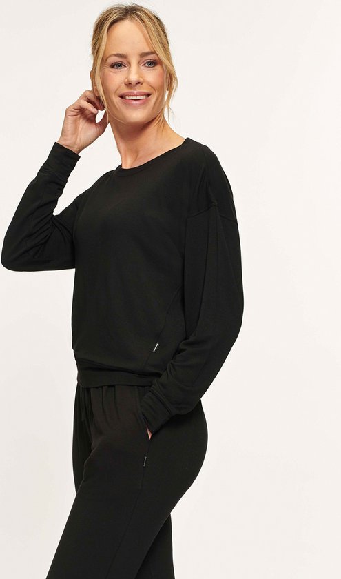 Active Panther T-shirt SABY Comfy TOP Zwart, Relaxed-fit Long