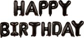 Fienosa Verjaardag Versiering - Happy Birthday - Zwart 37 cm letters - Happy Birthday versiering - Happy Birthday Slinger - Ballonnen Verjaardag - Verjaardag Decoratie