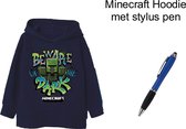 Minecraft Hoodie - Sweater met kap - met Stylus Pen. Maat 116 cm / 6 jaar.