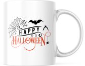Halloween Mok met tekst: Happy Halloween | Halloween Decoratie | Grappige Cadeaus | Grappige mok | Koffiemok | Koffiebeker | Theemok | Theebeker
