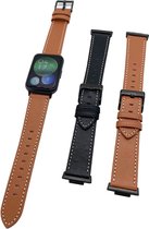 Leer Smartwatch bandje - Geschikt voor Huawei Watch Fit 2 leren bandje - bruin - Strap-it Horlogeband / Polsband / Armband
