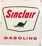 Sinclair Dino Gasoline Emaille logo bord, vierkant 34,5 x 30,5 cm
