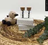Haarlokje en melktandjes buisjes - in cadeauverpakking - Zwart wit - Kraamcadeau - Bewaardoosje - Leuk voor in een kraammand
