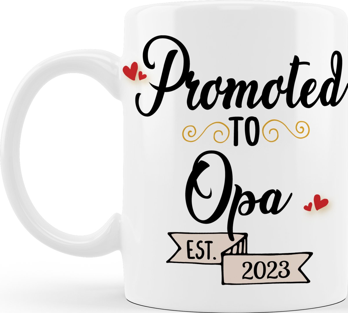 Mok Promoted to Opa - Beker - Kraamcadeau - Cadeau voor Opa - Zwangerschap aankondiging - Gratis Inpak Service (Jaar 2023)