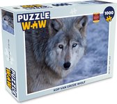Puzzel Kop van grijze wolf - Legpuzzel - Puzzel 1000 stukjes volwassenen