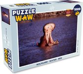 Puzzel Nijlpaard - Water - Bek - Legpuzzel - Puzzel 1000 stukjes volwassenen