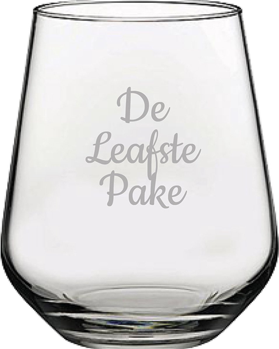 Gegraveerde Drinkglas 42,5cl De Leafste Pake