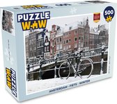 Puzzel Amsterdam - Fiets - Winter - Legpuzzel - Puzzel 500 stukjes