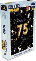 Puzzel Verjaardag - 75 Jaar - Goud - Legpuzzel - Puzzel 1000 stukjes volwassenen