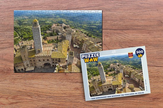 Puzzle San Gimignano vu d'en haut près de la Toscane en Italie - Puzzle - Puzzle 500 pièces