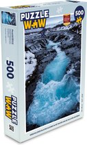 Puzzel Verschillende blauwe kleuren in het water van de Gullfoss waterval - Legpuzzel - Puzzel 500 stukjes