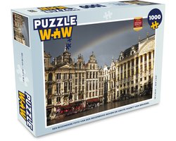 Puzzel Een bijzondere foto van een regenboog boven de Grote Markt van Brussel - Legpuzzel - Puzzel 1000 stukjes volwassenen