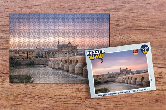 Puzzel Zonsondergang over de Mezquita in Spanje - Legpuzzel - Puzzel 1000 stukjes volwassenen - PuzzleWow