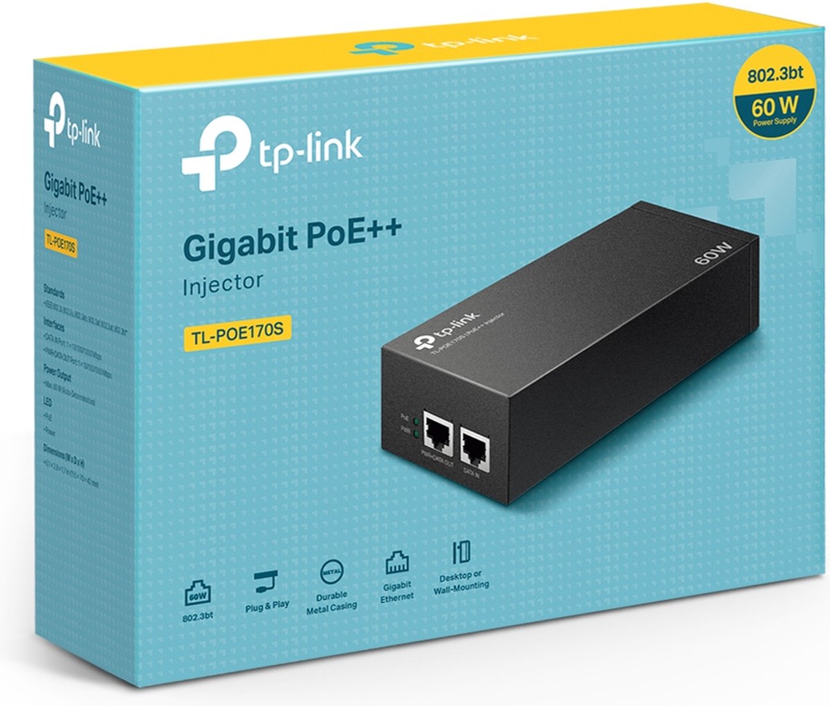 TP-LINK TL-POE170S PoE adapter & injector Gigabit Ethernet