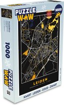 Puzzel Kaart - Leiden - Goud - Zwart - Legpuzzel - Puzzel 1000 stukjes volwassenen