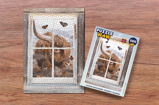 Puzzle Highlander écossais - Transparent - Fleurs - Puzzle - Puzzle 500 pièces