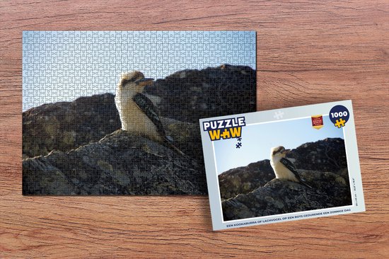 Puzzle Un kookaburra ou oiseau qui rit sur un rocher lors d'une journée ensoleillée - Puzzle - Puzzle 1000 pièces adultes - Sinterklaas cadeaux - Sinterklaas pour les grands enfants