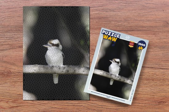 Puzzle Un kookaburra s'adapte avec sa fourrure exactement sur la branche sur laquelle il est assis - Jigsaw Puzzle - Puzzle 1000 pièces adultes