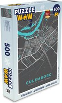 Puzzel Stadskaart - Culemborg - Grijs - Blauw - Legpuzzel - Puzzel 500 stukjes - Plattegrond
