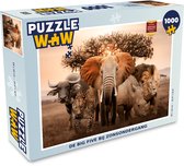 Puzzel Dieren - Olifant - Leeuw - Legpuzzel - Puzzel 1000 stukjes volwassenen