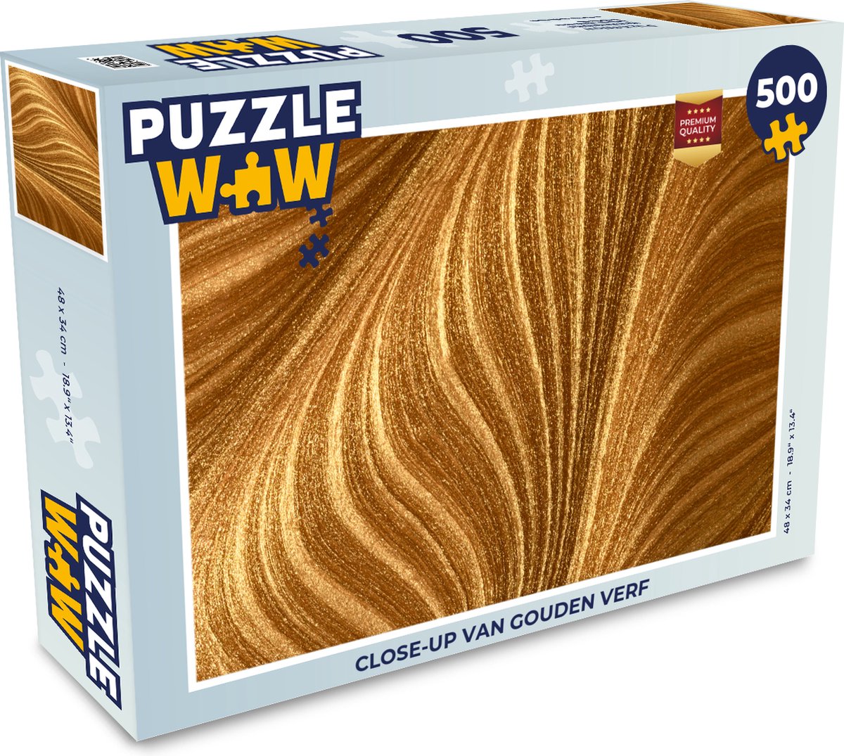 Puzzel Close-up van gouden verf - Legpuzzel - Puzzel 500 stukjes