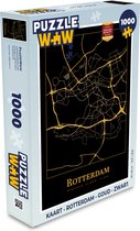 Puzzel Kaart - Rotterdam - Goud - Zwart - Legpuzzel - Puzzel 1000 stukjes volwassenen