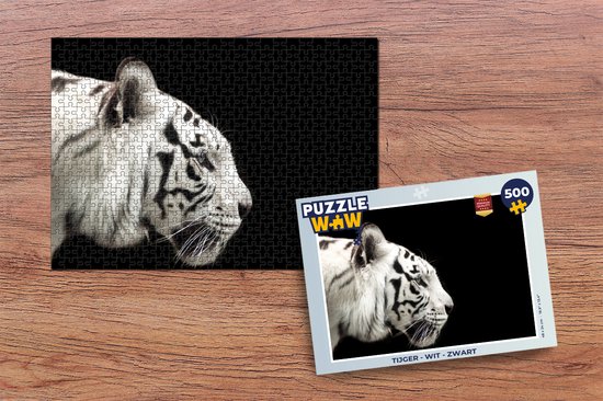 Puzzle Tigre - Wit - Zwart - Puzzle - Puzzle 500 pièces