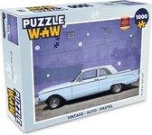 Puzzel Vintage - Auto - Pastel - Legpuzzel - Puzzel 1000 stukjes volwassenen