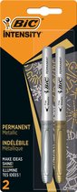 Marqueur permanent BIC Or et Argent Dimensions: longueur du stylo 13,5 cm