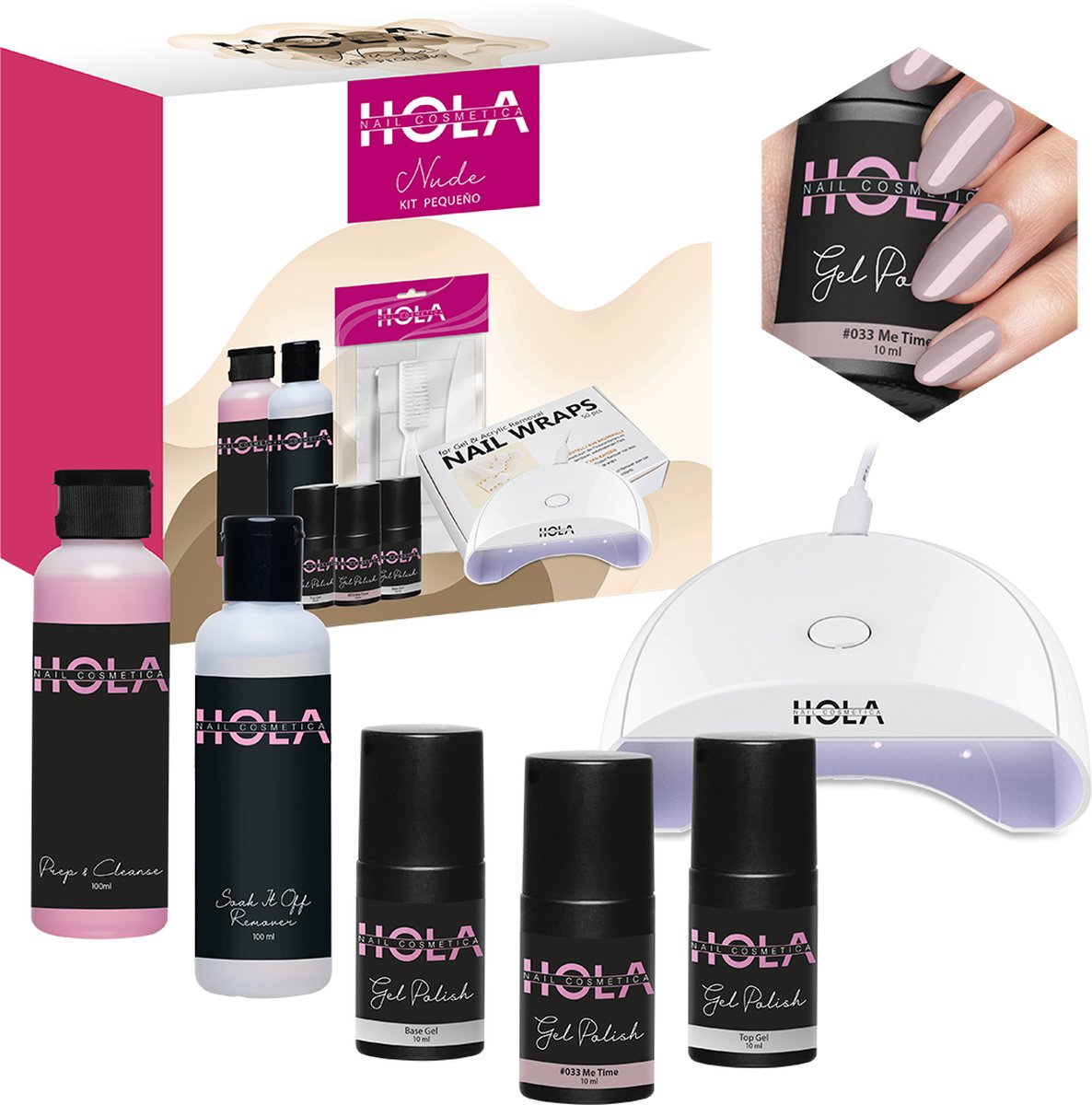 Hola Nail Cosmetica Gelpolish Kit Pequeno - Nude