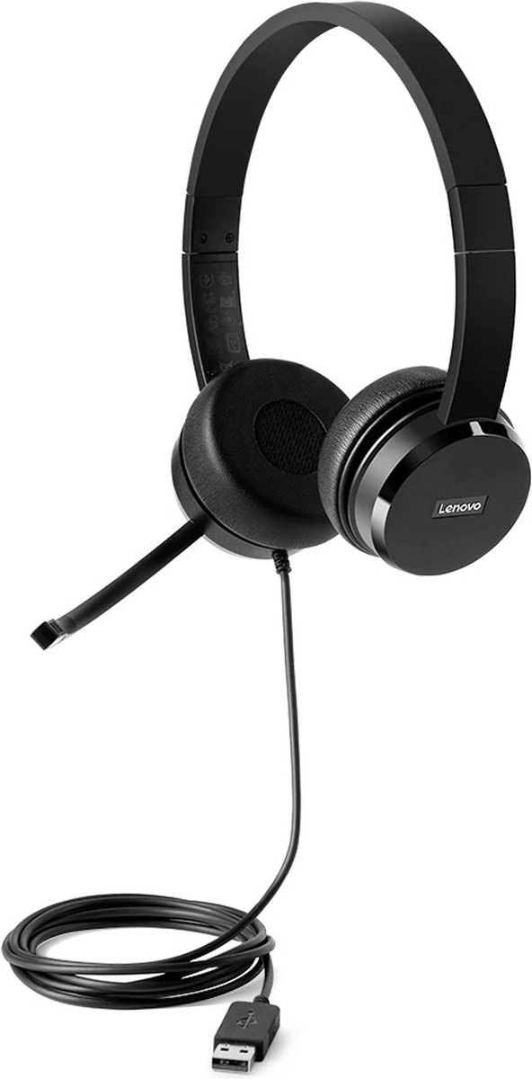 Lenovo 4XD0X88524 hoofdtelefoon/headset Hoofdband Zwart