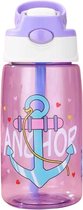 Waterfles Kids 500ml - Anchor - Drinkfles met drinktuit / rietje 0,5L