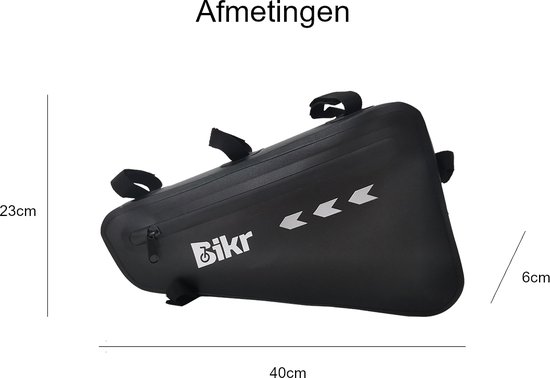Bikr Frametas - 1,5 liter - Waterdichte fietstas 600D TPU - Bikepacking - Racefiets & Mountainbike - Reflecterend - Lichtgewicht - Grote capaciteit van Bikr — afbeelding 3