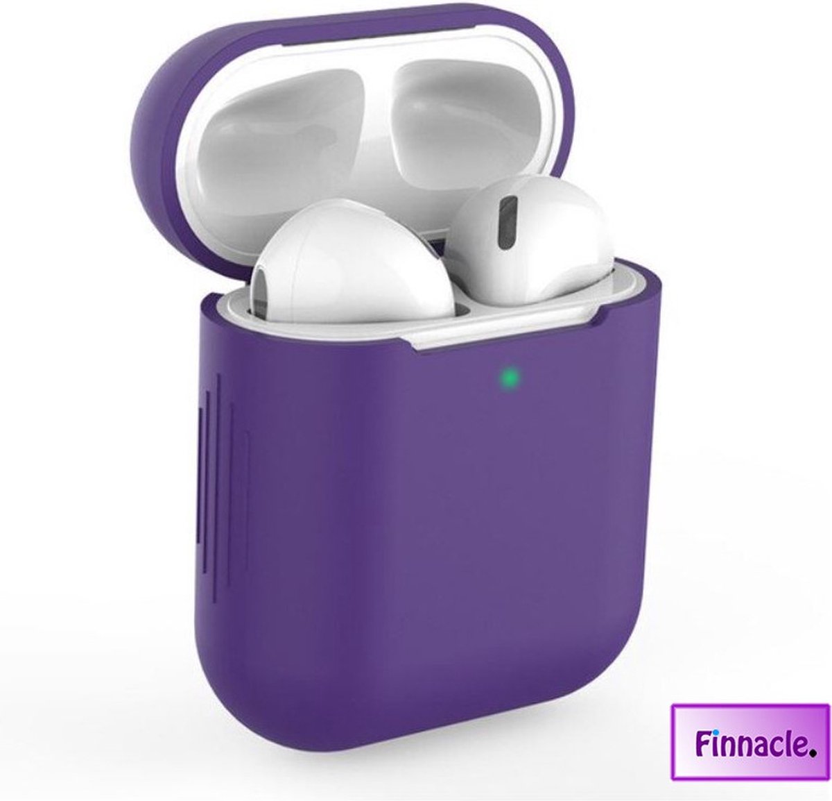 Finnacle - Hoesje geschikt voor Apple AirPods 1 / 2 - Paars - Siliconen - Case - Cover - Soft case