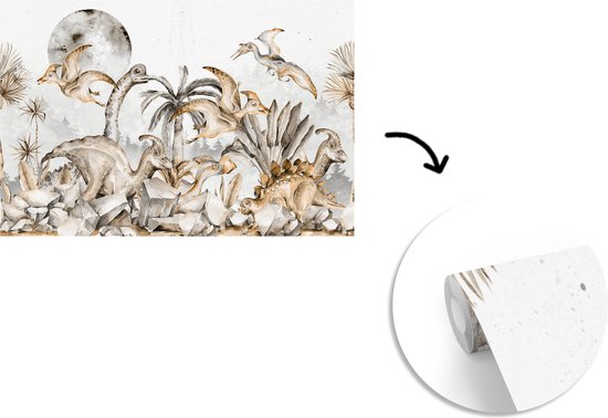 Papier Peint - Papiers Papier peint photo Dinosaurus - Décoration Jungle - Enfants - Largeur 360 cm x Hauteur 240 cm