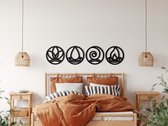 Wanddecoratie |Vier Elementen / Four Elements| Metal - Wall Art | Muurdecoratie | Woonkamer | Buiten Decor |Zwart| 30x30cm
