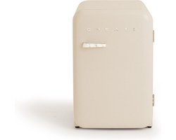 CREATE - Koelkast in retrostijl - Gebroken wit - Handvat Marmer - FRIDGE RETRO 107L